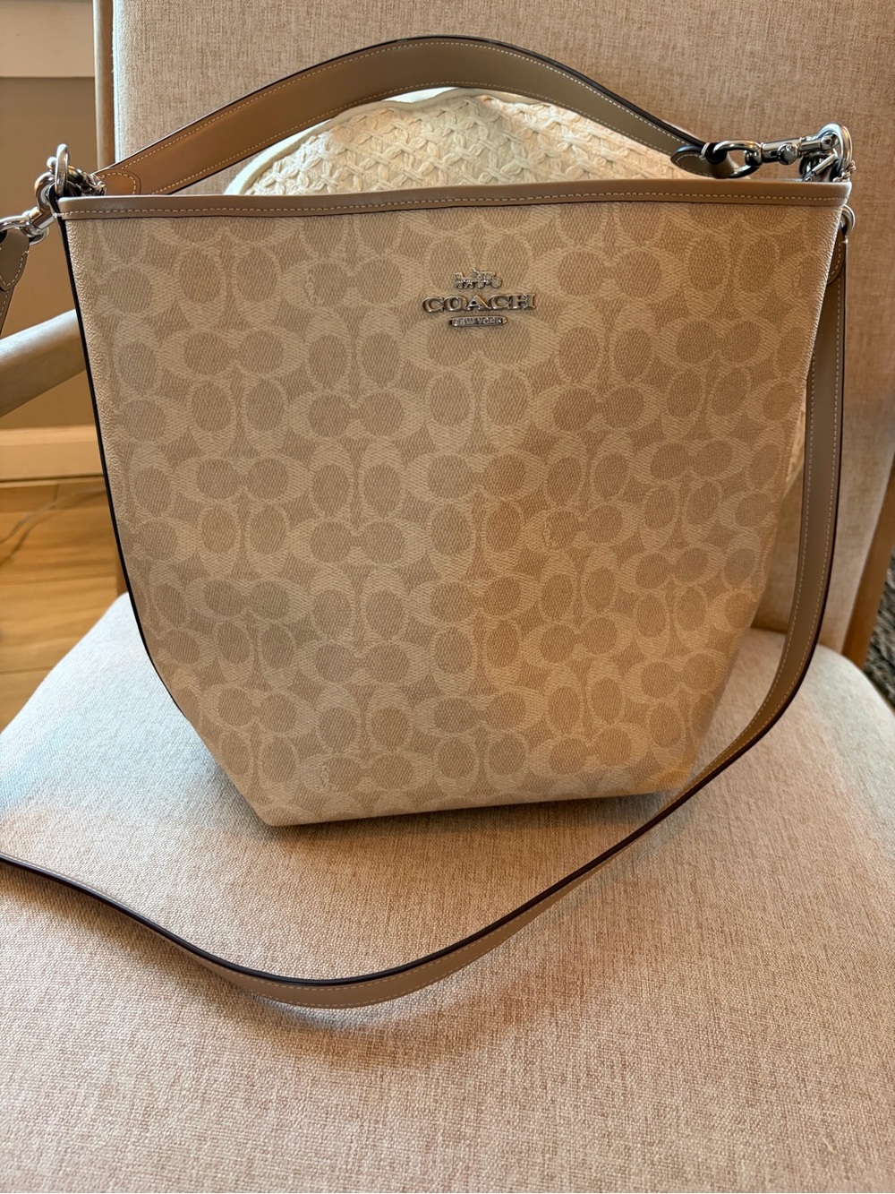 Coach City Large Bucket Bag CT802 Signature Canvas Taupe Shoulder Crossbody